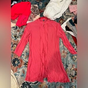 Modest Pink blouse with gold button detail